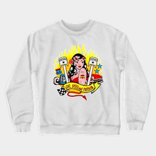 Hot Rods and Devil Pinup Crewneck Sweatshirt